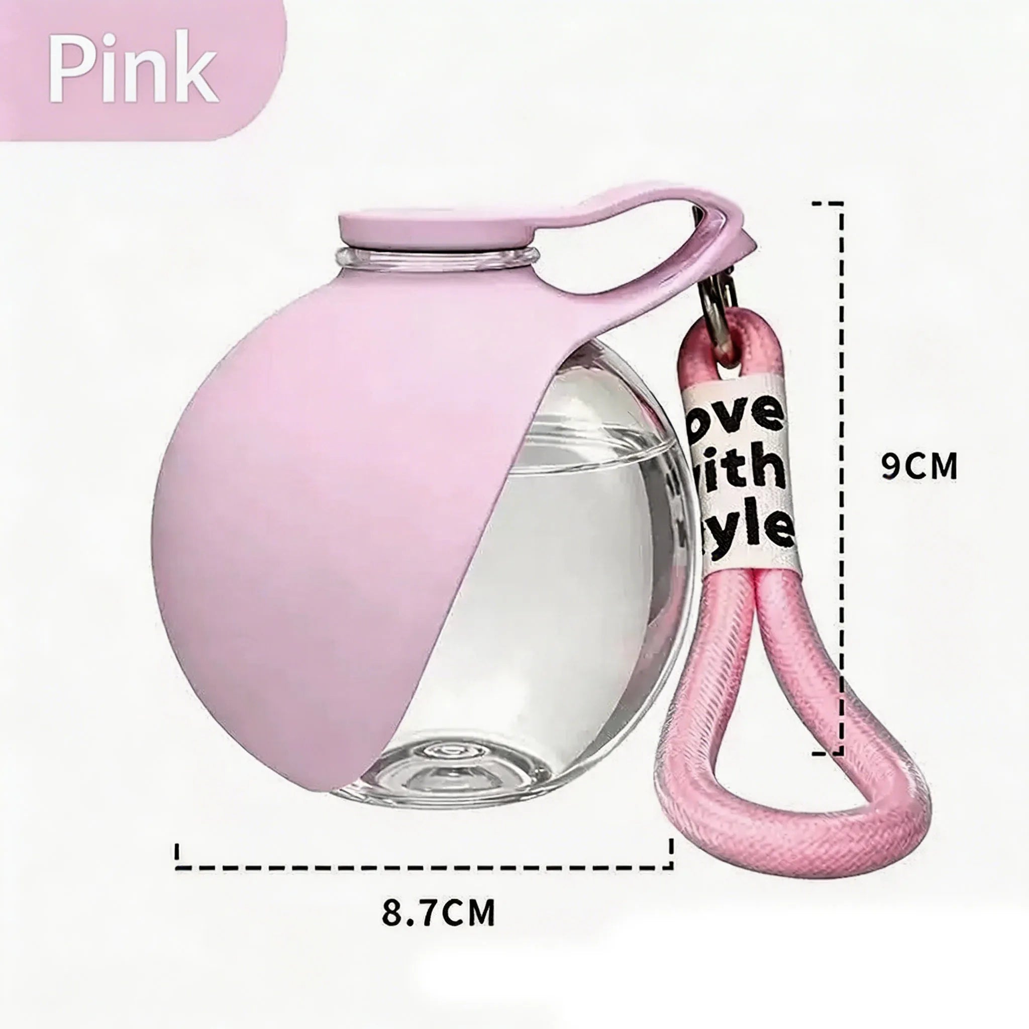 Pet Water Bottle Leak Proof 2IN1 Stainless Steel Food Grade Plastic Collapsible Silicone Bowl 285ML Lightweight Portable Outdoor