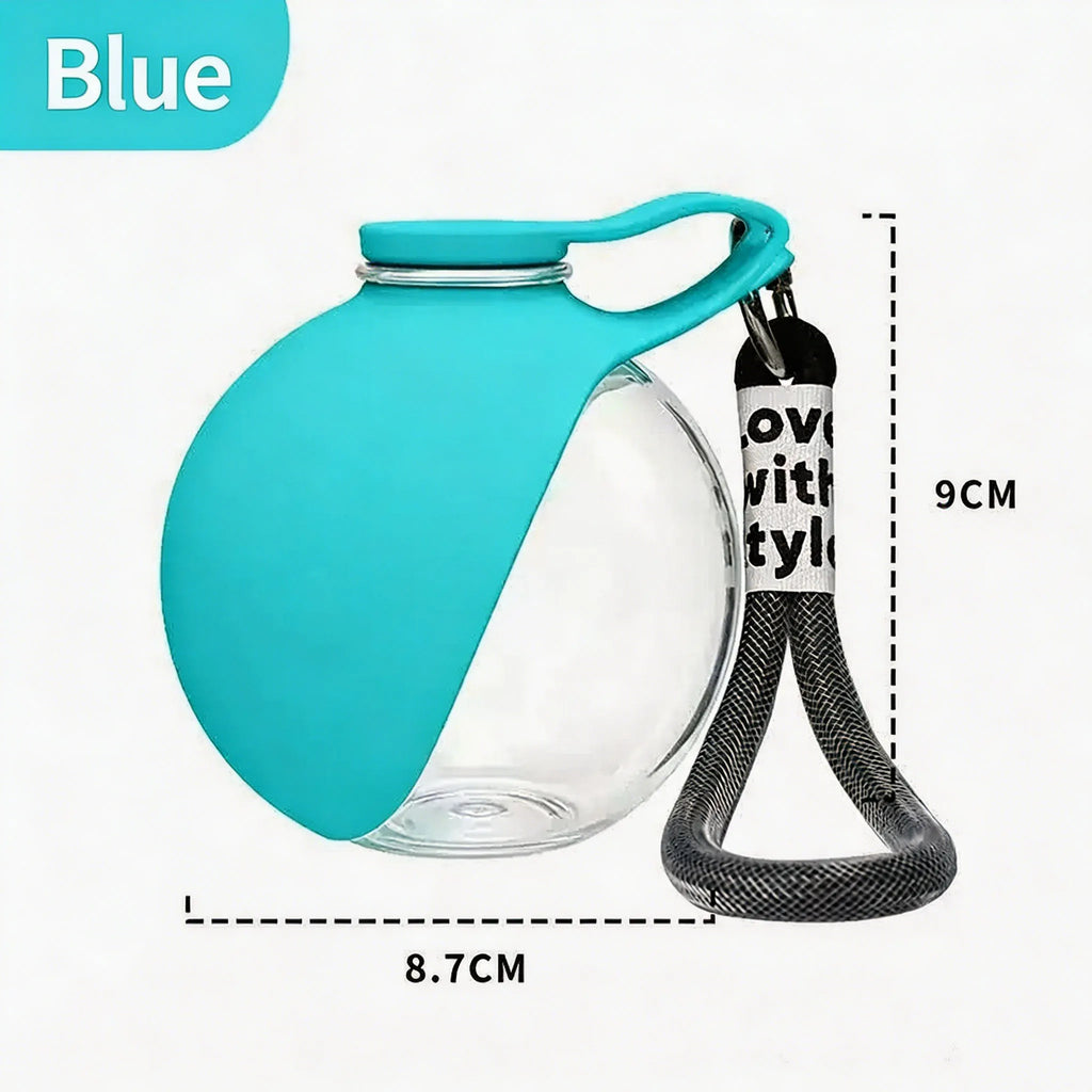 Pet Water Bottle Leak Proof 2IN1 Stainless Steel Food Grade Plastic Collapsible Silicone Bowl 285ML Lightweight Portable Outdoor